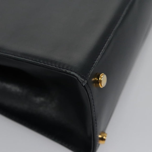 Salvatore Ferragamo Gancini Shoulder Bag Leather Black Auth 110169