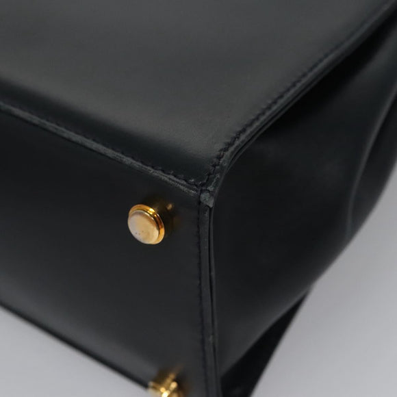 Salvatore Ferragamo Gancini Shoulder Bag Leather Black Auth 110169