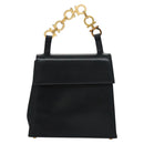 Salvatore Ferragamo Gancini Shoulder Bag Leather Black Auth 110169-13