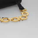 Salvatore Ferragamo Gancini Shoulder Bag Leather Black Auth 110169-7