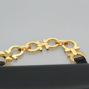 Salvatore Ferragamo Gancini Shoulder Bag Leather Black Auth 110169-8