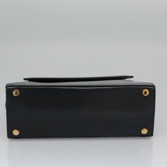 Salvatore Ferragamo Gancini Shoulder Bag Leather Black Auth 110169