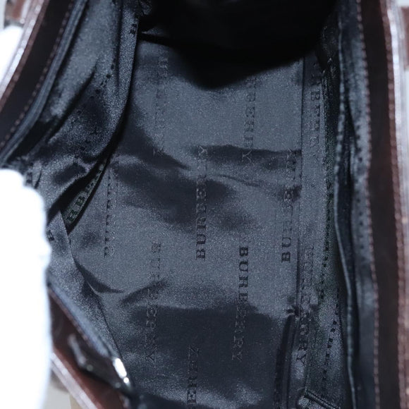 BURBERRY Nova Check Hand Bag Canvas Beige Auth 110198