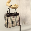 BURBERRY Nova Check Hand Bag Canvas Beige Auth 110198-22