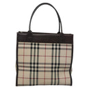 BURBERRY Nova Check Hand Bag Canvas Beige Auth 110198-2