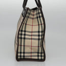 BURBERRY Nova Check Hand Bag Canvas Beige Auth 110198-4