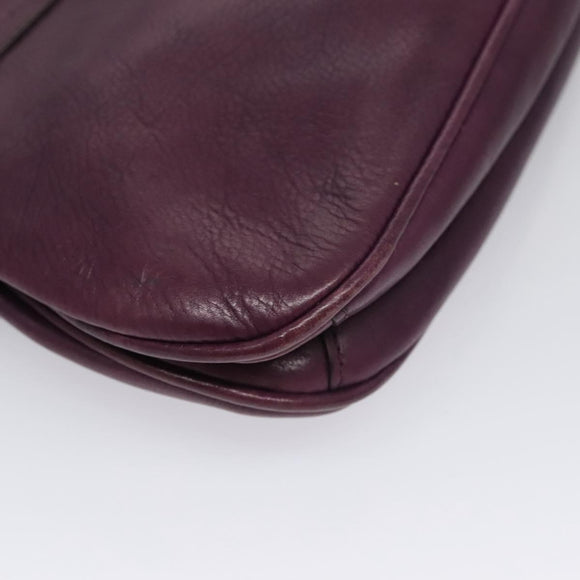 PRADA Chain Shoulder Bag Leather Purple Auth 110200