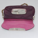 PRADA Chain Shoulder Bag Leather Purple Auth 110200-15
