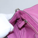 PRADA Chain Shoulder Bag Leather Purple Auth 110200-19