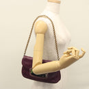 PRADA Chain Shoulder Bag Leather Purple Auth 110200-24