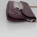PRADA Chain Shoulder Bag Leather Purple Auth 110200-4
