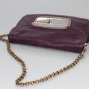 PRADA Chain Shoulder Bag Leather Purple Auth 110200-6