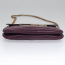 PRADA Chain Shoulder Bag Leather Purple Auth 110200-9