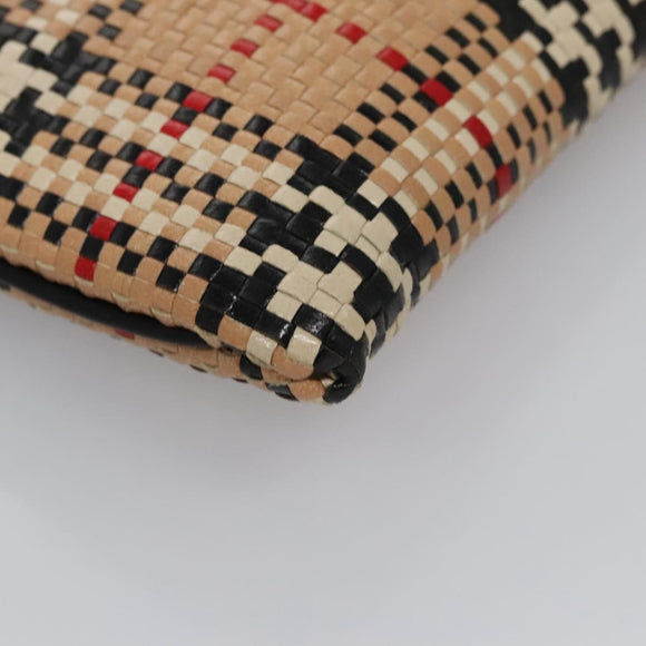 BURBERRY Blue Label Nova Check Hand Bag Leather Beige Auth 110204