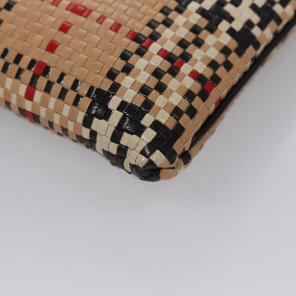 BURBERRY Blue Label Nova Check Hand Bag Leather Beige Auth 110204