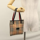 BURBERRY Blue Label Nova Check Hand Bag Leather Beige Auth 110204-20