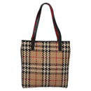 BURBERRY Blue Label Nova Check Hand Bag Leather Beige Auth 110204-2