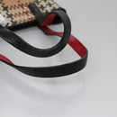 BURBERRY Blue Label Nova Check Hand Bag Leather Beige Auth 110204-7