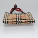 BURBERRY Blue Label Nova Check Hand Bag Leather Beige Auth 110204-9