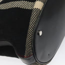 BURBERRY Nova Check Hand Bag Wool Black Auth 110205-14