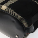 BURBERRY Nova Check Hand Bag Wool Black Auth 110205-15
