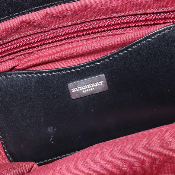 BURBERRY Nova Check Hand Bag Wool Black Auth 110205