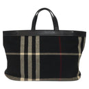 BURBERRY Nova Check Hand Bag Wool Black Auth 110205-13