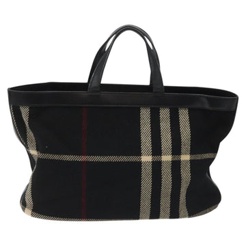 BURBERRY Nova Check Hand Bag Wool Black Auth 110205 - 0