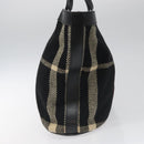 BURBERRY Nova Check Hand Bag Wool Black Auth 110205-4