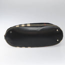 BURBERRY Nova Check Hand Bag Wool Black Auth 110205-5