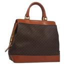 CELINE Macadam Canvas Hand Bag PVC Leather Brown Auth 110210-1