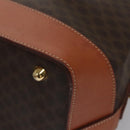 CELINE Macadam Canvas Hand Bag PVC Leather Brown Auth 110210-14