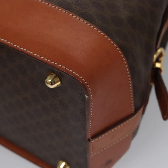 CELINE Macadam Canvas Hand Bag PVC Leather Brown Auth 110210