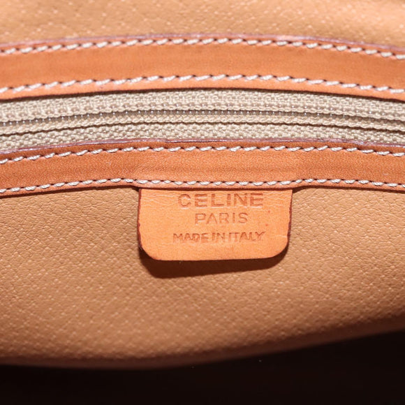 CELINE Macadam Canvas Hand Bag PVC Leather Brown Auth 110210