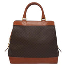 CELINE Macadam Canvas Hand Bag PVC Leather Brown Auth 110210-13