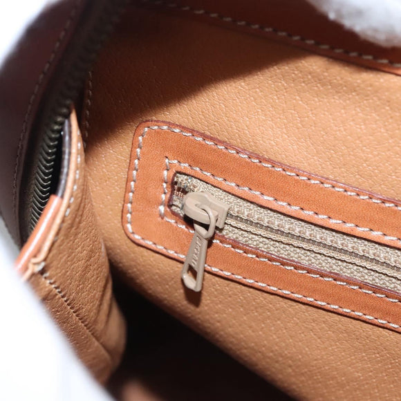 CELINE Macadam Canvas Hand Bag PVC Leather Brown Auth 110210