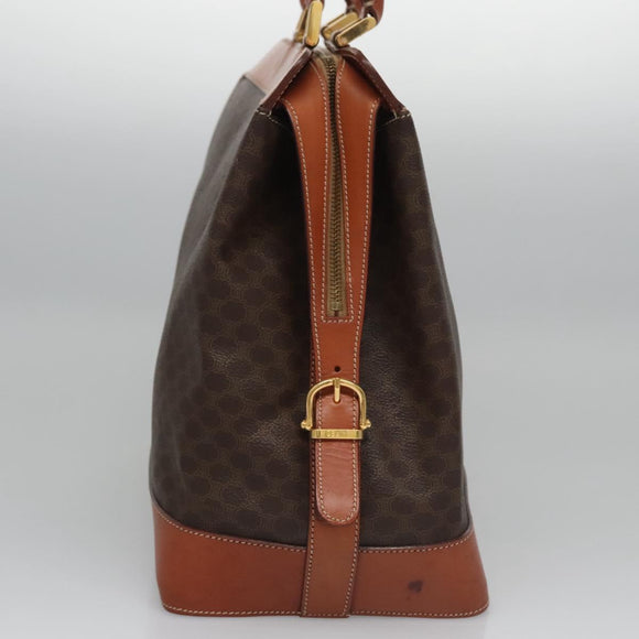 CELINE Macadam Canvas Hand Bag PVC Leather Brown Auth 110210
