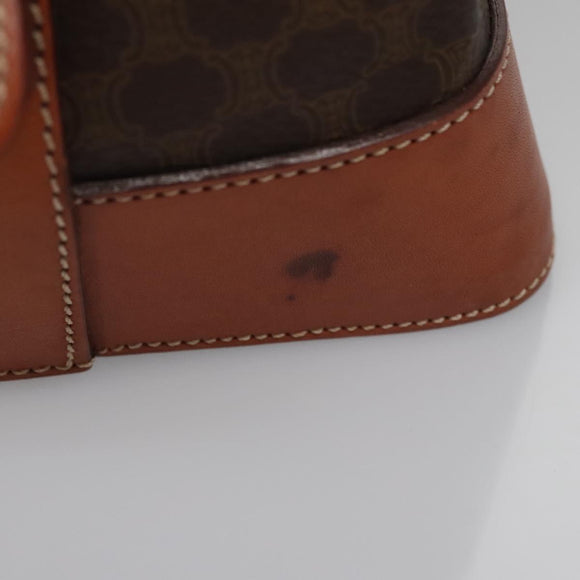CELINE Macadam Canvas Hand Bag PVC Leather Brown Auth 110210