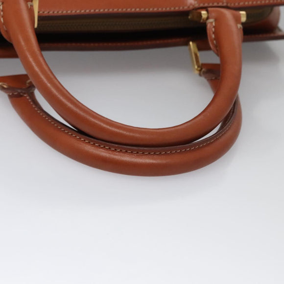 CELINE Macadam Canvas Hand Bag PVC Leather Brown Auth 110210