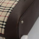 BURBERRY Nova Check Hand Bag Canvas Beige Auth 110211-9