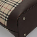 BURBERRY Nova Check Hand Bag Canvas Beige Auth 110211-15