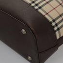 BURBERRY Nova Check Hand Bag Canvas Beige Auth 110211-16