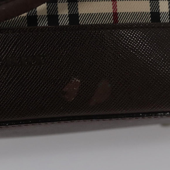 BURBERRY Nova Check Hand Bag Canvas Beige Auth 110211