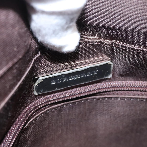 BURBERRY Nova Check Hand Bag Canvas Beige Auth 110211