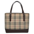 BURBERRY Nova Check Hand Bag Canvas Beige Auth 110211-2