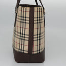 BURBERRY Nova Check Hand Bag Canvas Beige Auth 110211-3