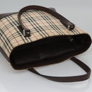 BURBERRY Nova Check Hand Bag Canvas Beige Auth 110211-6