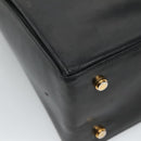 Salvatore Ferragamo Gancini Hand Bag Leather 2way Black Gold Auth 110218-17