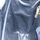 Salvatore Ferragamo Gancini Hand Bag Leather 2way Black Gold Auth 110218-20