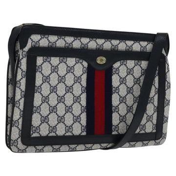 GUCCI GG Supreme Sherry Line Shoulder Bag PVC Navy Red 41 02 013 Auth 110219